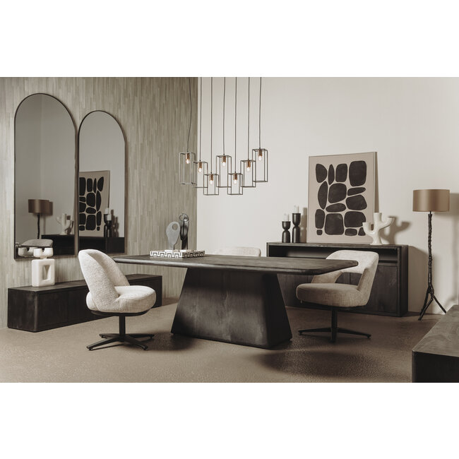 Tower Living Caldes Lounge Stoel - fabric TED 24 off white (draaibaar)