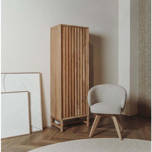 Tower Living Brescia Armstoel - fabric Puente 06 beige white (draaibaar)