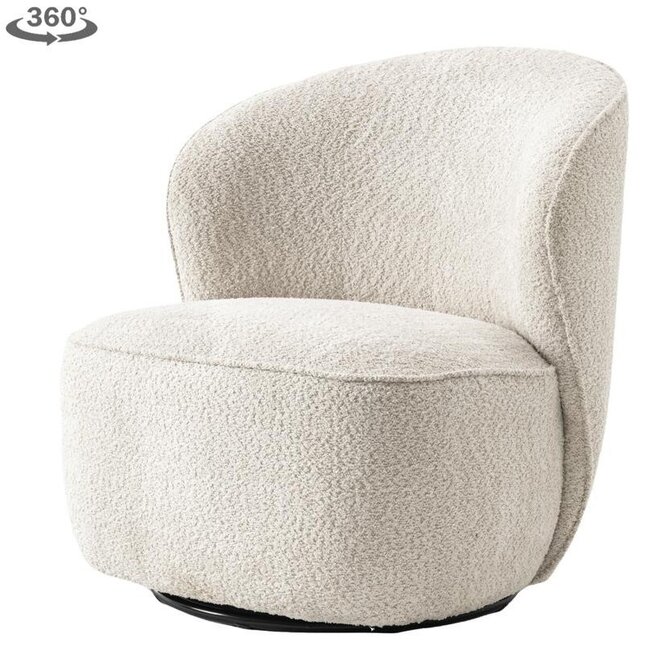 Tower Living Belvi Fauteuil - fabric AJ3019-08 Cream (draaibaar)