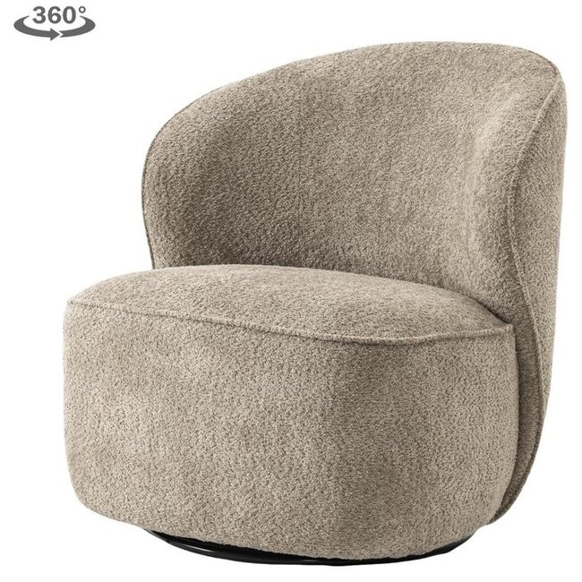 Tower Living Belvi Fauteuil - fabric AJ3019-11 Beige (draaibaar)