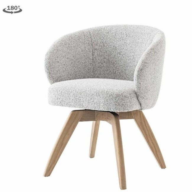 Tower Living Brescia Armstoel - fabric Puente 09 light grey (draaibaar)