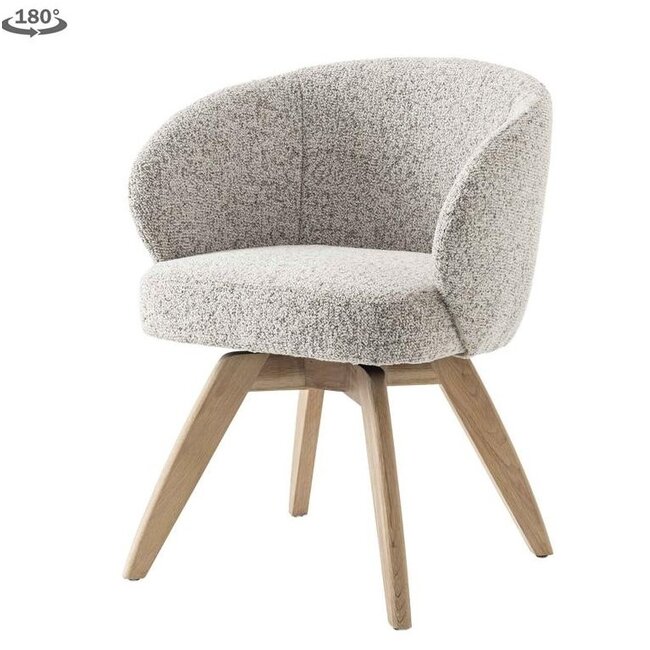 Tower Living Brescia Armstoel - fabric Puente 06 beige white (draaibaar)