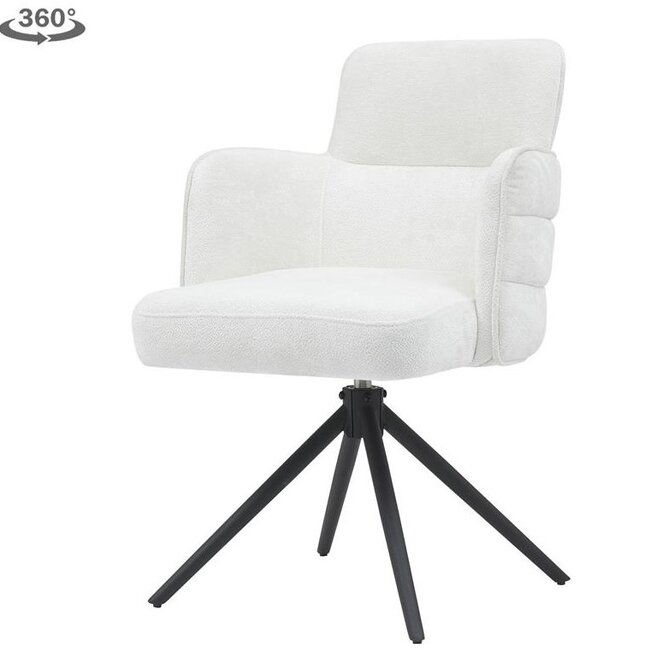 Tower Living Rumo Armstoel - fabric ATS118-2 ecru (draaibaar)