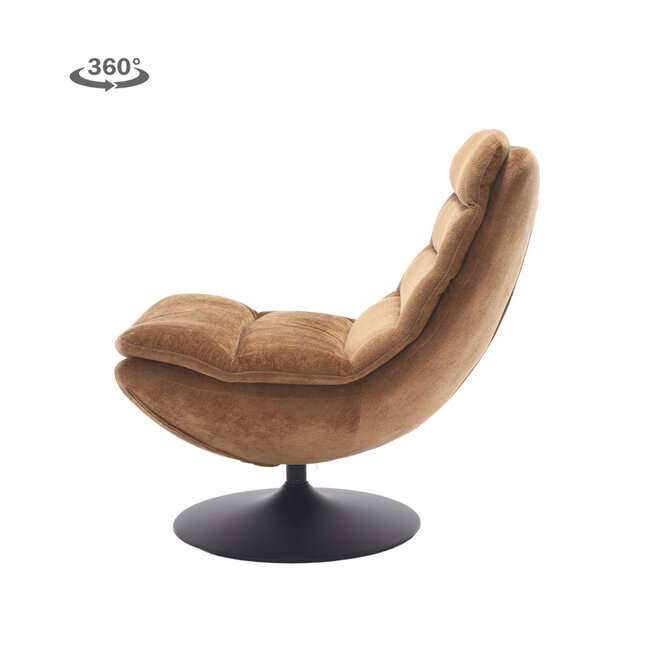 Tower Living Marano Fauteuil - Harmony 56 caramel brown (draaibaar)