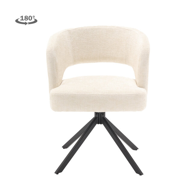 Tower Living Mura Armstoel - fabric Haga 23 pearl (draaibaar)