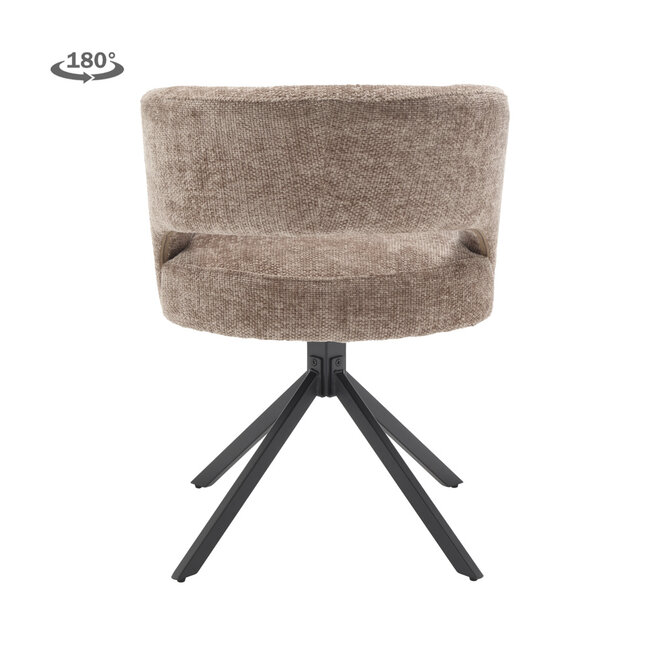 Tower Living Mura Armstoel - fabric Haga 39 cappuccino (draaibaar)