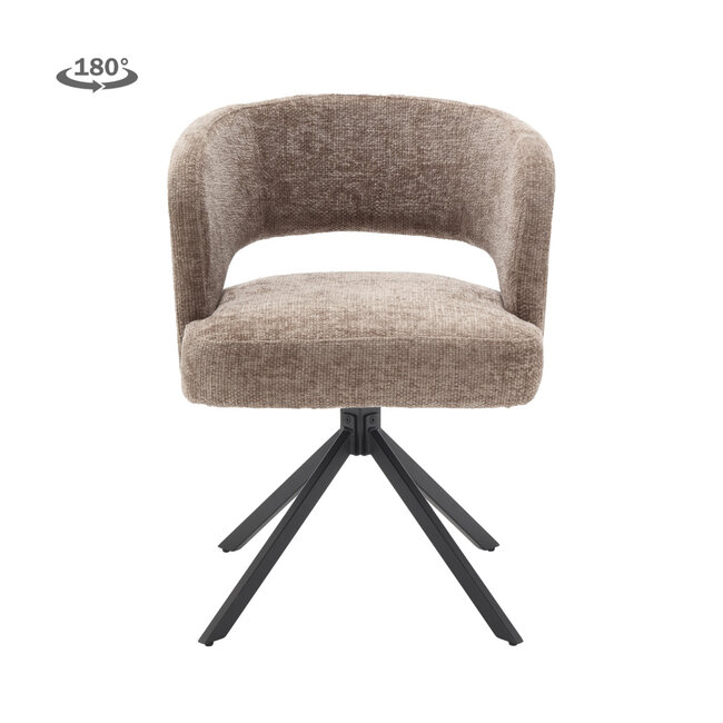 Tower Living Mura Armstoel - fabric Haga 39 cappuccino (draaibaar)