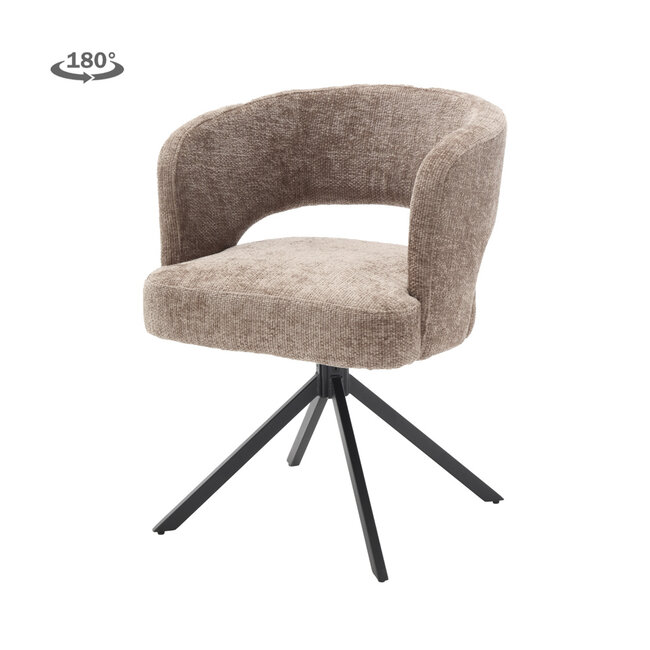 Tower Living Mura Armstoel - fabric Haga 39 cappuccino (draaibaar)