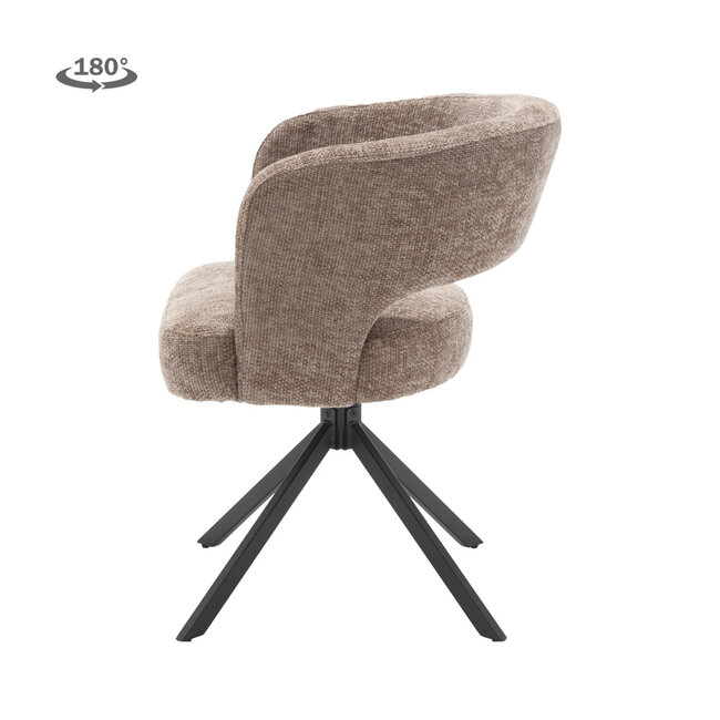Tower Living Mura Armstoel - fabric Haga 39 cappuccino (draaibaar)