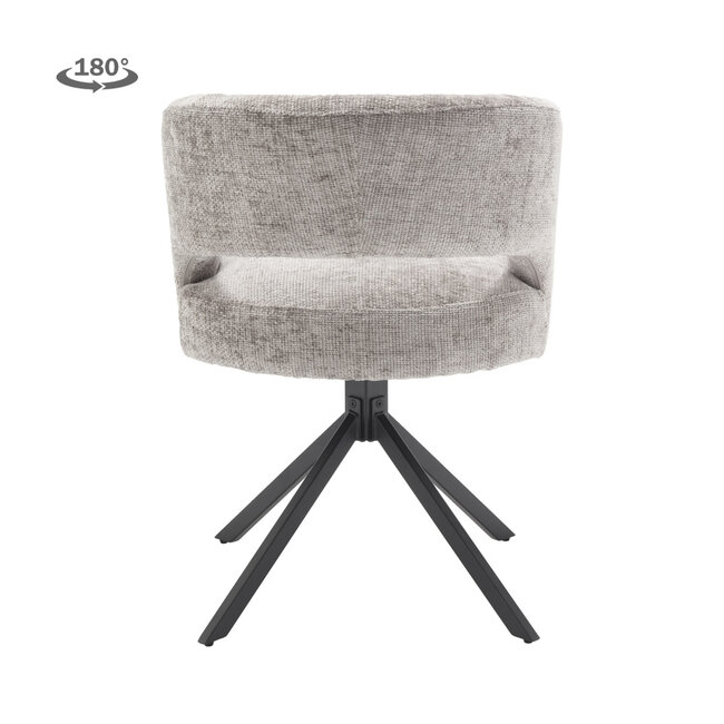 Tower Living Mura Armstoel - fabric Haga 09 silver (draaibaar)