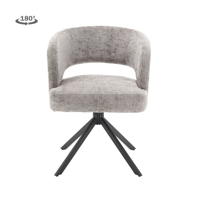 Tower Living Mura Armstoel - fabric Haga 09 silver (draaibaar)