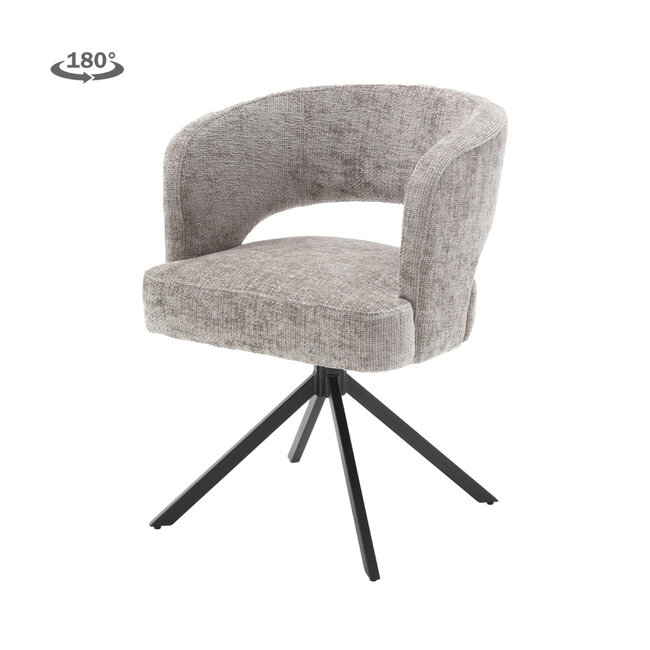 Tower Living Mura Armstoel - fabric Haga 09 silver (draaibaar)