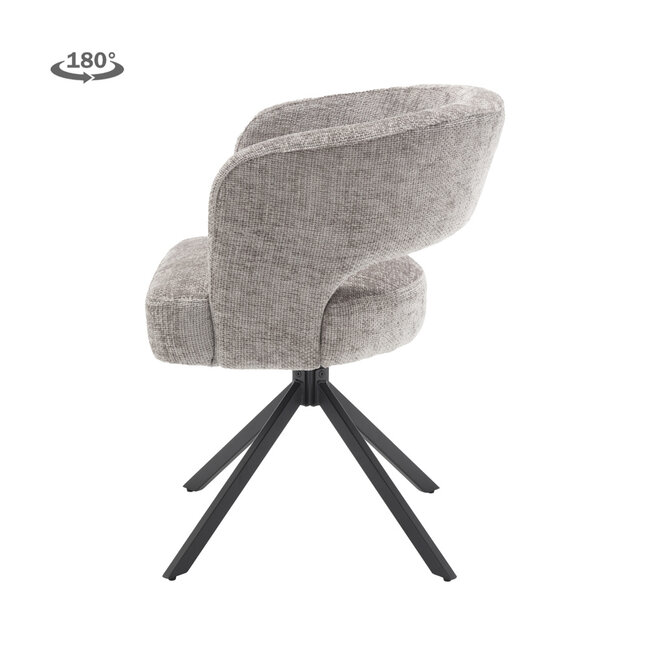 Tower Living Mura Armstoel - fabric Haga 09 silver (draaibaar)