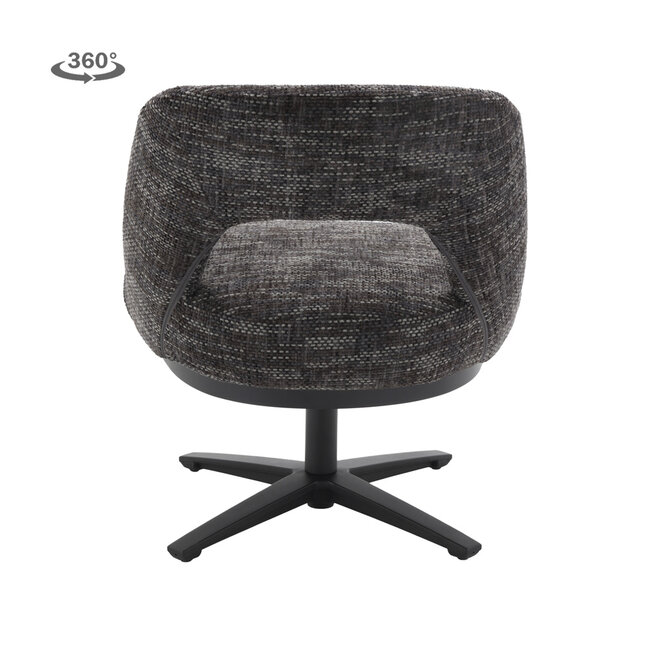 Tower Living Caldes Lounge Stoel - fabric TED 17 blue-grey (draaibaar)