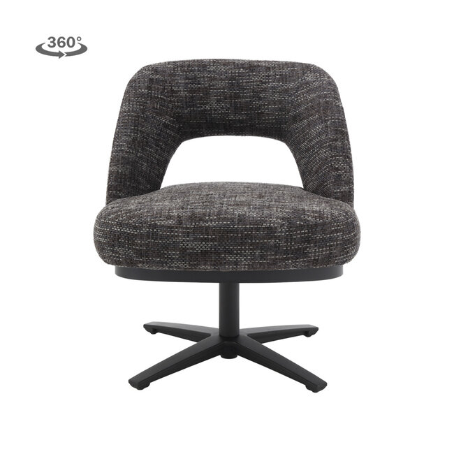 Tower Living Caldes Lounge Stoel - fabric TED 17 blue-grey (draaibaar)
