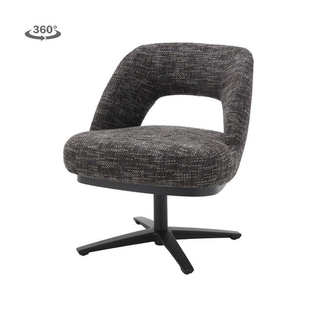 Tower Living Caldes Lounge Stoel - fabric TED 17 blue-grey (draaibaar)