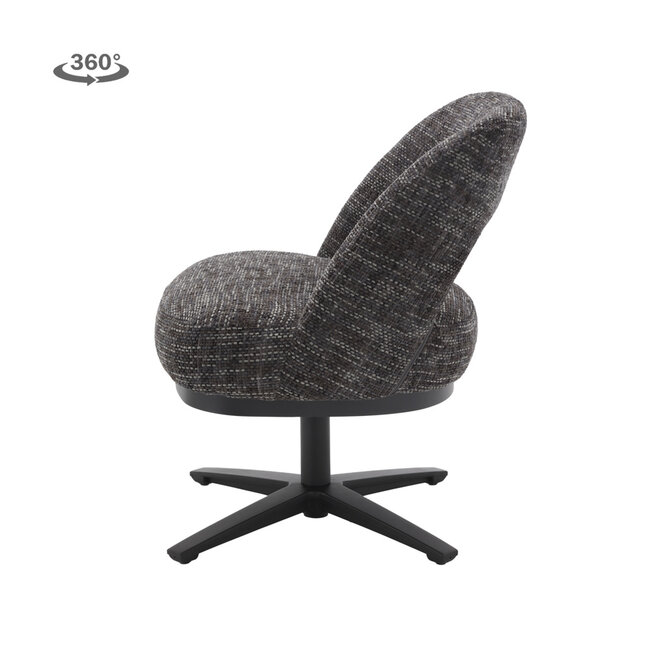 Tower Living Caldes Lounge Stoel - fabric TED 17 blue-grey (draaibaar)