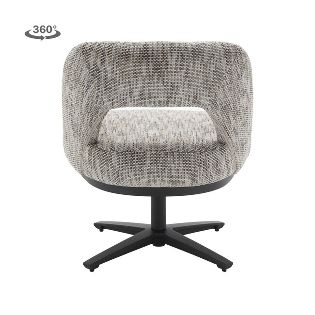 Tower Living Caldes Lounge Stoel - fabric TED 8 white-grey (draaibaar)