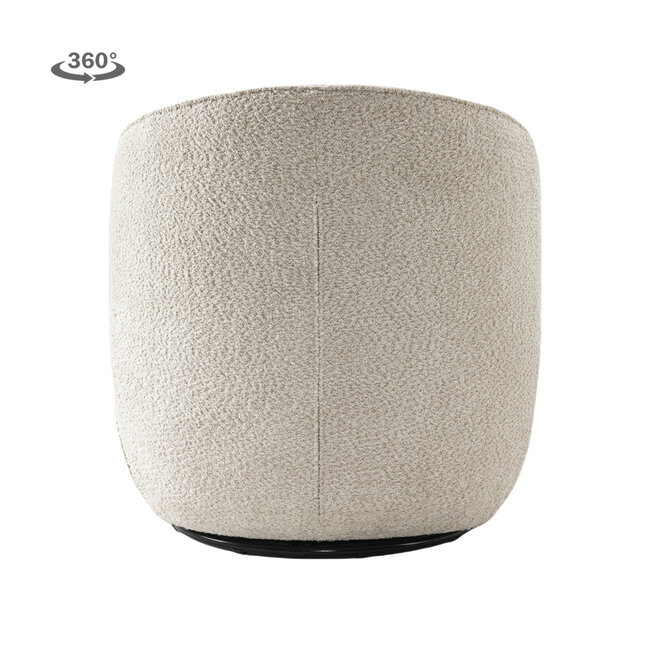 Tower Living Belvi Fauteuil - fabric AJ3019-08 Cream (draaibaar)