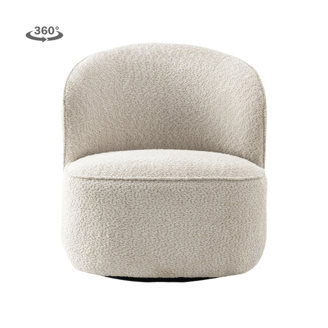 Tower Living Belvi Fauteuil - fabric AJ3019-08 Cream (draaibaar)