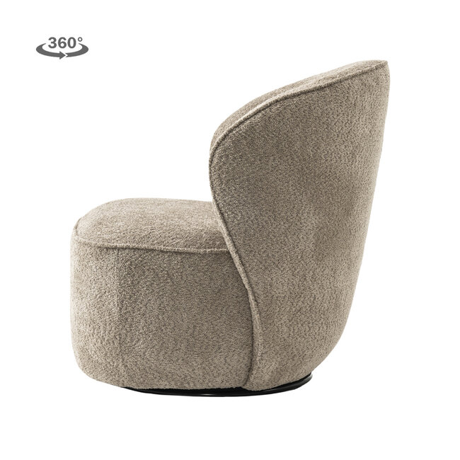 Tower Living Belvi Fauteuil - fabric AJ3019-11 Beige (draaibaar)