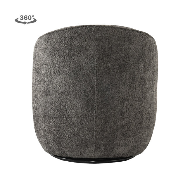 Tower Living Belvi Fauteuil - fabric AJ3019-20 Dark grey (draaibaar)