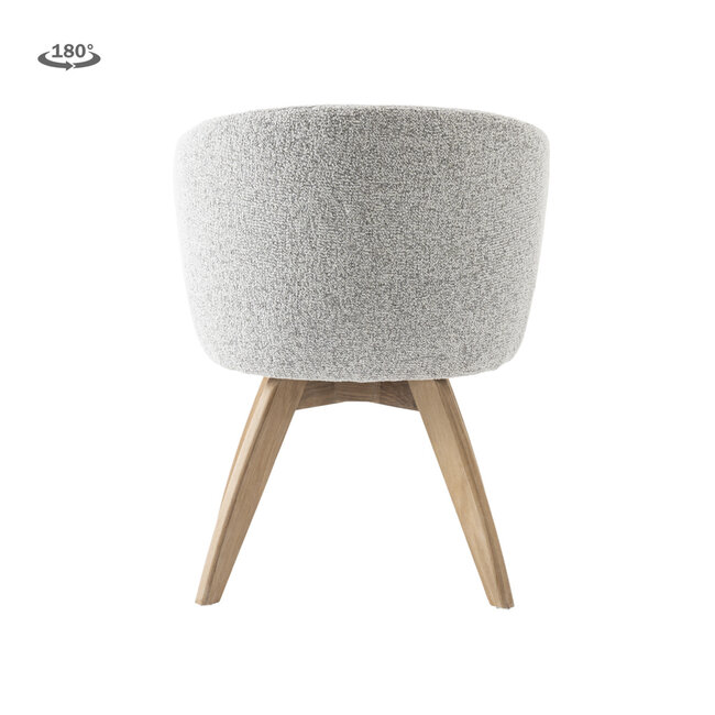 Tower Living Brescia Armstoel - fabric Puente 09 light grey (draaibaar)