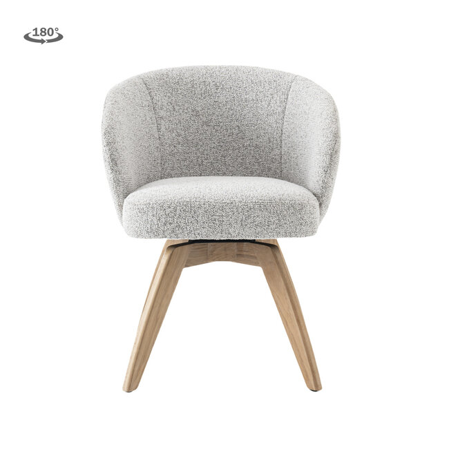 Tower Living Brescia Armstoel - fabric Puente 09 light grey (draaibaar)