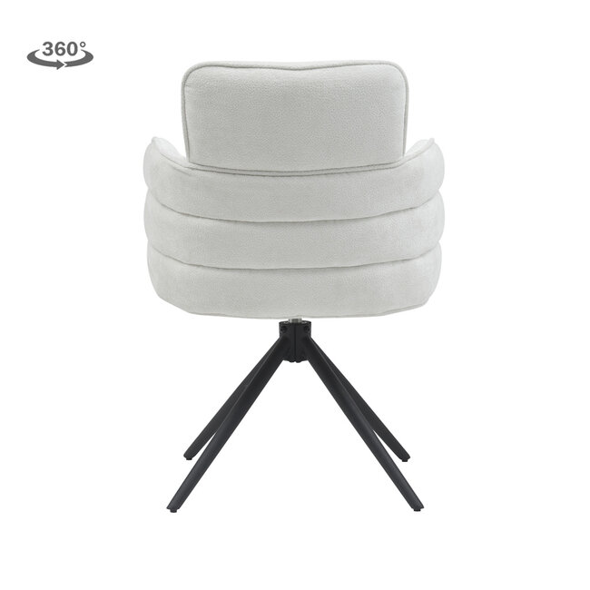 Tower Living Rumo Armstoel - fabric ATS118-2 ecru (draaibaar)
