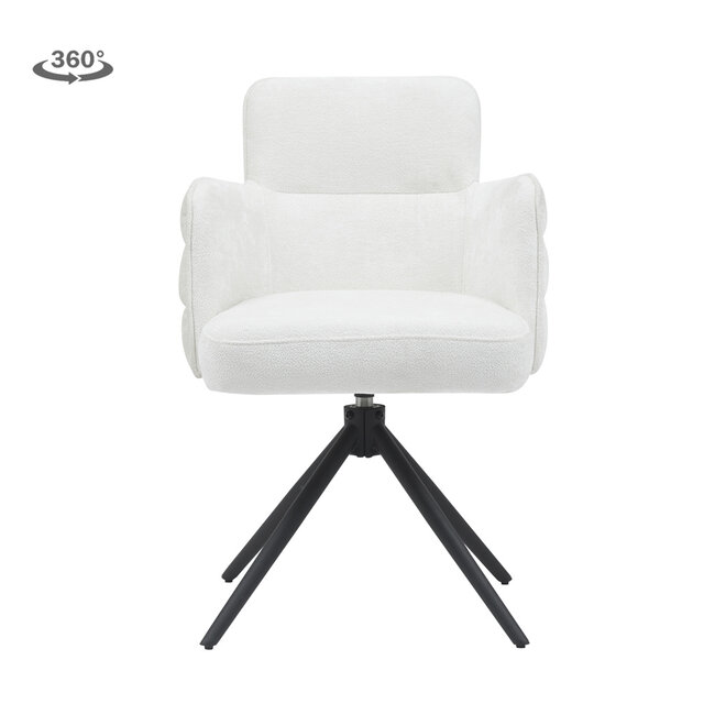 Tower Living Rumo Armstoel - fabric ATS118-2 ecru (draaibaar)