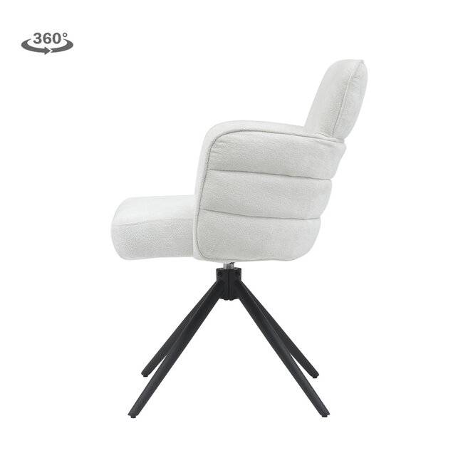 Tower Living Rumo Armstoel - fabric ATS118-2 ecru (draaibaar)
