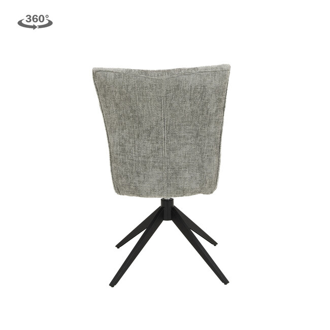 Tower Living Bardi Stoel - fabric Haga 09 silver (draaibaar)