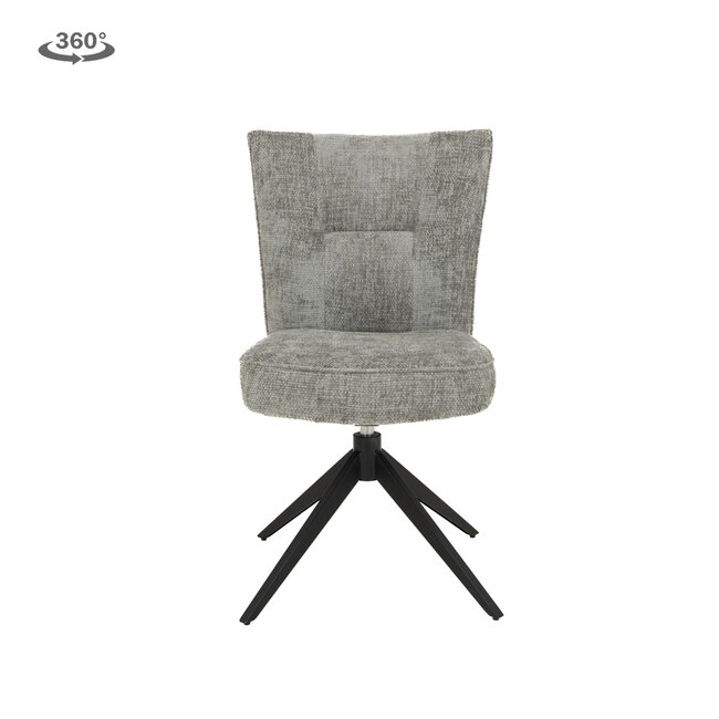 Tower Living Bardi Stoel - fabric Haga 09 silver (draaibaar)