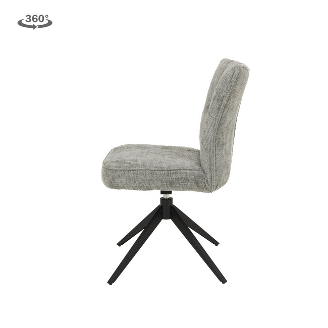 Tower Living Bardi Stoel - fabric Haga 09 silver (draaibaar)