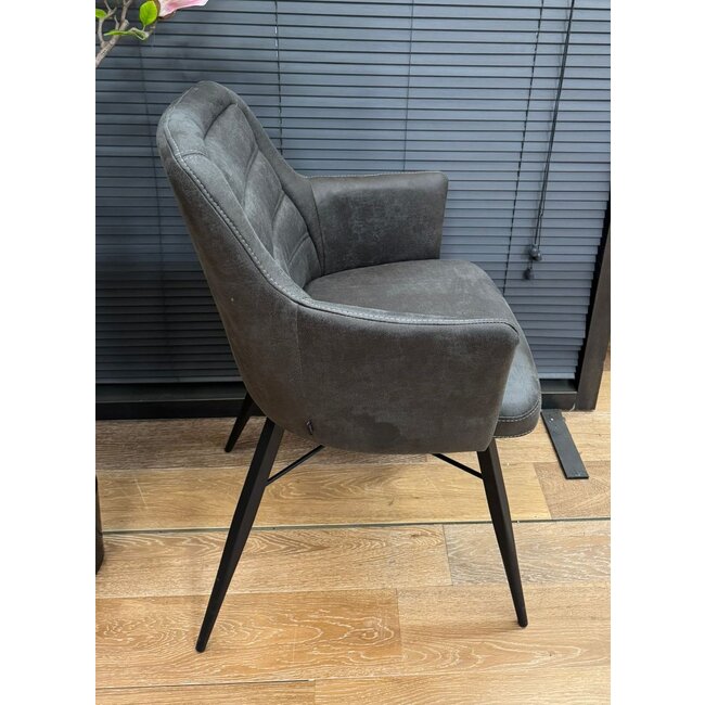 WoonMax Eettafel stoel Asher - Poot 3 - Chicago Antraciet - Showroommodel