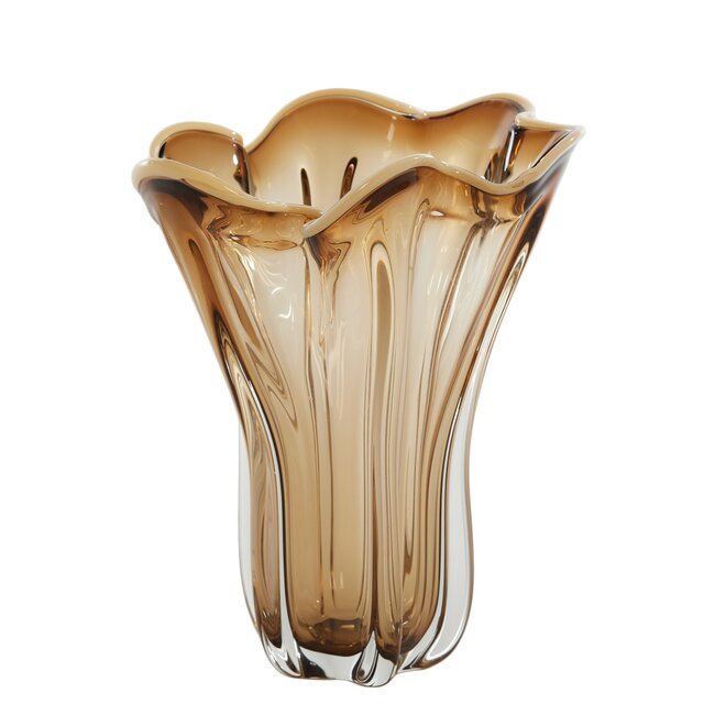 Light en Living Vaas Ø26X32 cm KAZUNO Glas helder bruin+grijs+creme