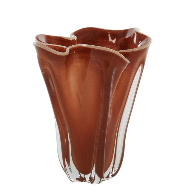 Light en Living Vaas Ø22X27 cm KAZUNO Glas helder terra+creme