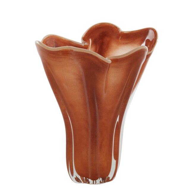 Light en Living Vaas Ø26X32 cm KAZUNO Glas helder terra+creme