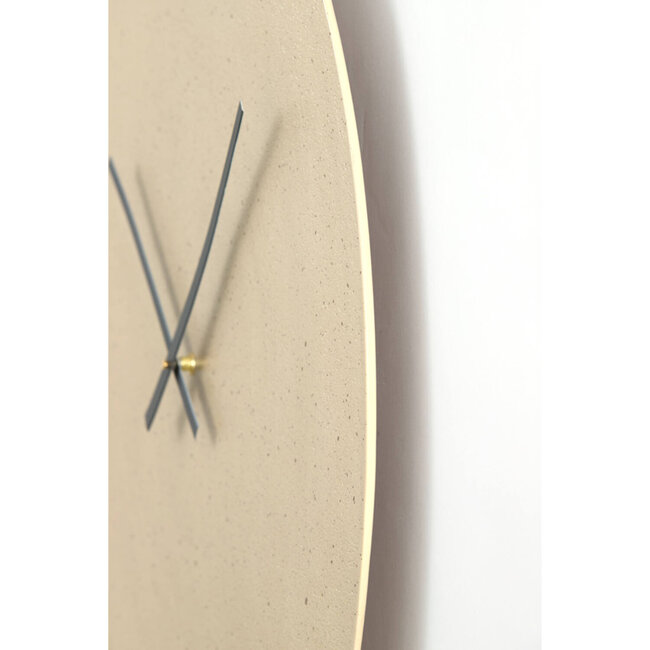 Light en Living Klok Ø59 cm LICOLA mat zand+licht bruin gespikkeld