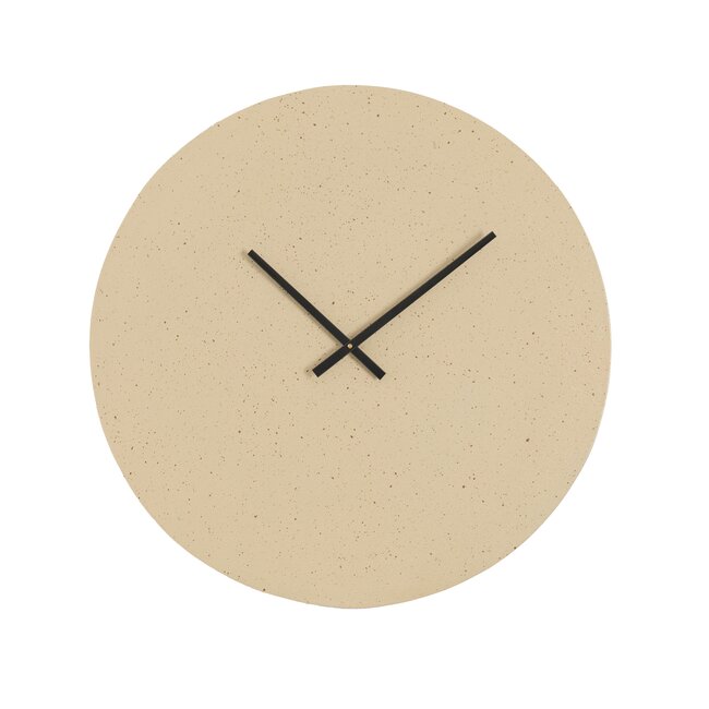 Light en Living Klok Ø59 cm LICOLA mat zand+licht bruin gespikkeld