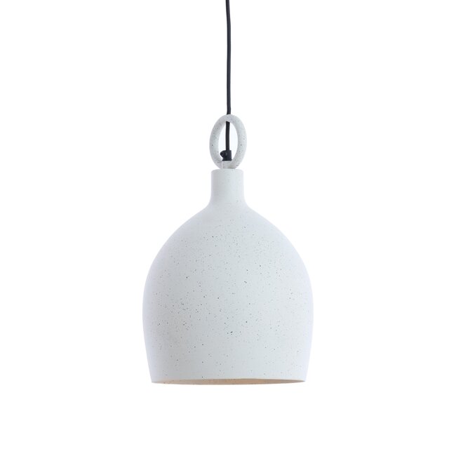 Light & Living Hanglamp Ø24X39 cm ROSERO wit+lichtgrijs gespikkeld