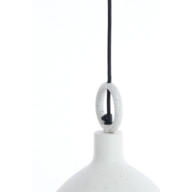 Light en Living Hanglamp Ø24X39 cm ROSERO wit+lichtgrijs gespikkeld