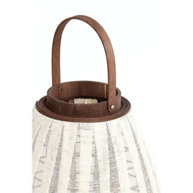 Light en Living Windlicht Ø32x40 cm Dazio Linen Natural+donkerbruin hout