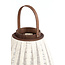 Light & Living Windlicht Ø32x40 cm Dazio Linen Natural+donkerbruin hout