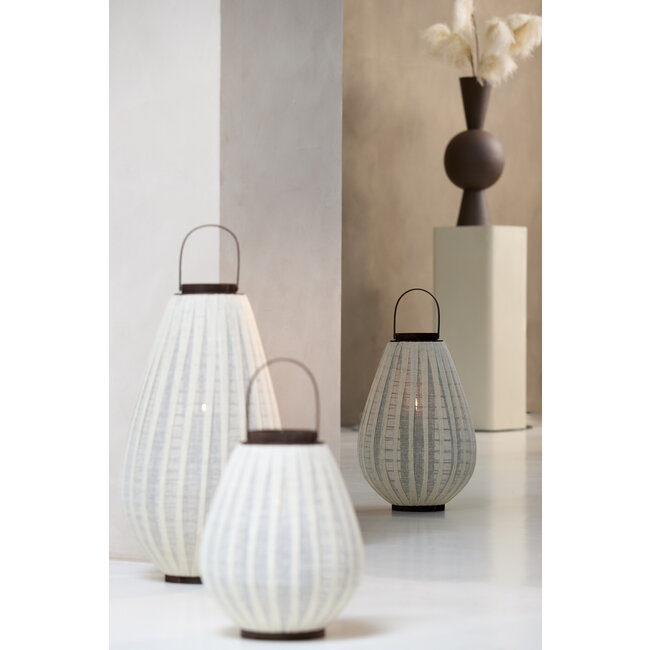 Light en Living Windlicht Ø36X55 cm DAZIO Linen Natural+donkerbruin hout