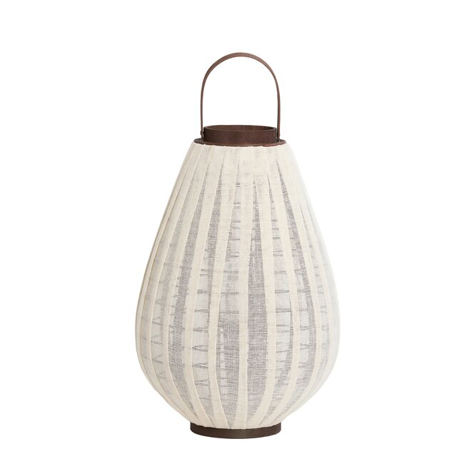 Light en Living Windlicht Ø36X55 cm DAZIO Linen Natural+donkerbruin hout