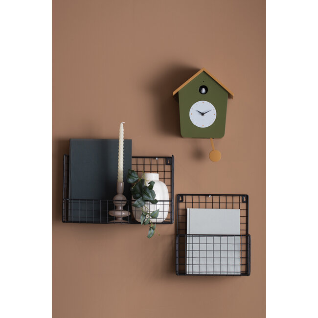 Karlsson Wandklok Cuckoo army groen met geel