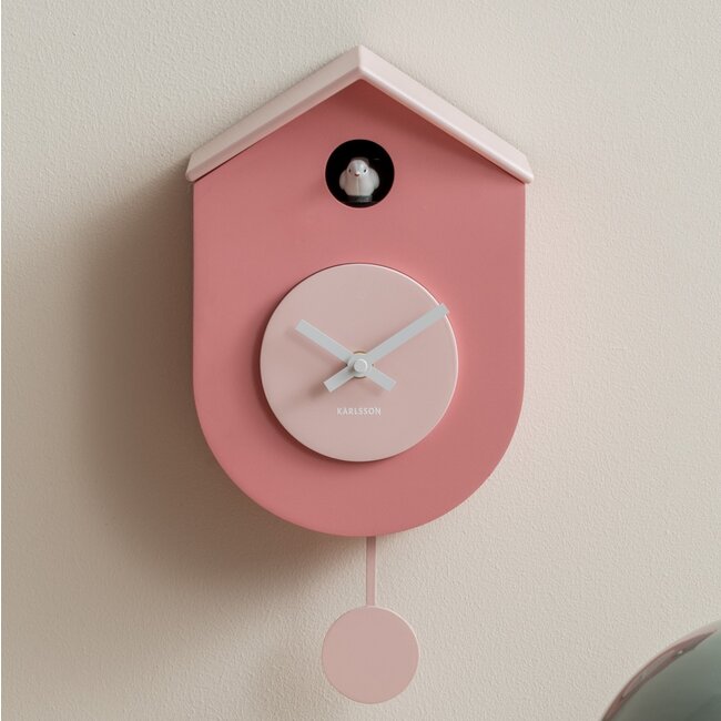 Karlsson Wandklok Grato Cuckoo tan rose met zachtroze