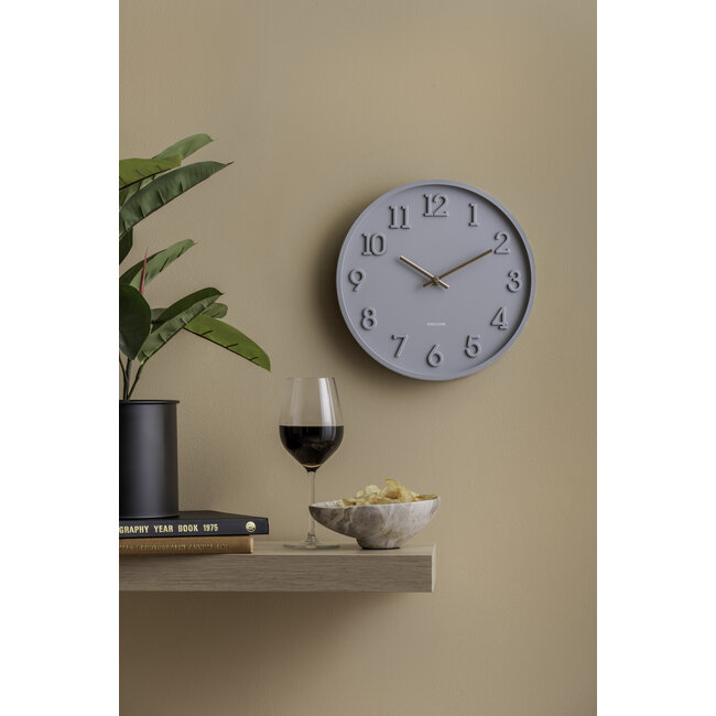 Karlsson Wandklok Calma donker grijs