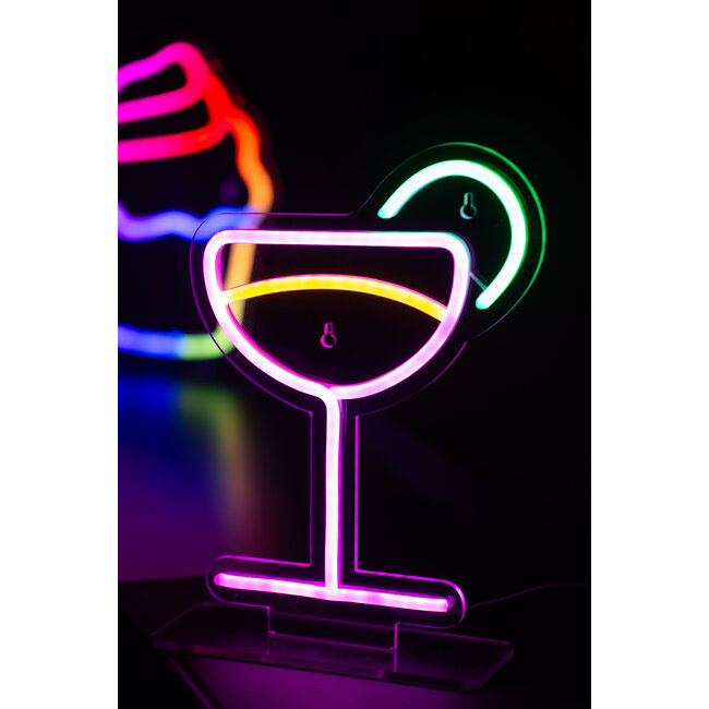 Leitmotiv Neon licht Cocktail multi colour
